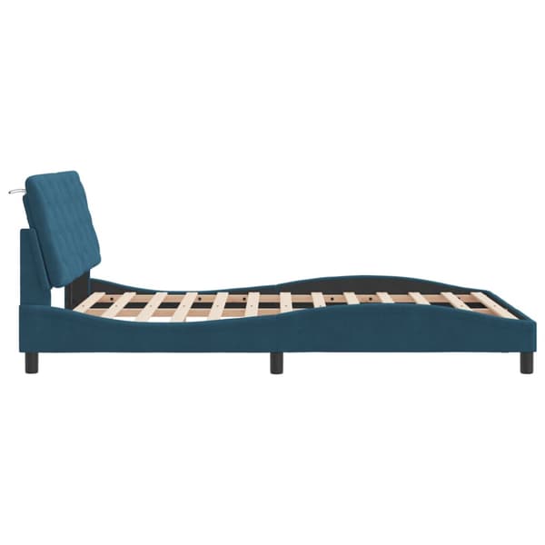 Bed Frame without Mattress Blue 120x200 cm Velvet