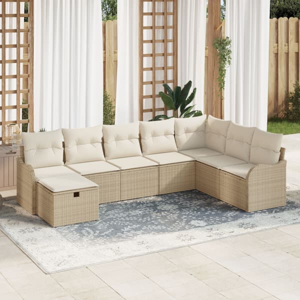 Trädgårdsoffset 8 st Beige konstrotting