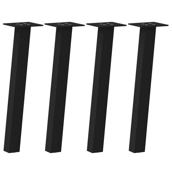 Soffbordsben 4 st svarta 42 cm stål