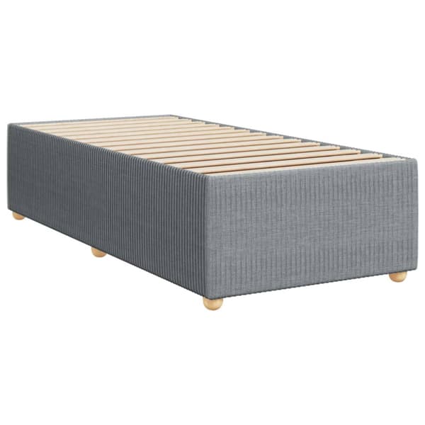 Ramsäng med madrass ljusgrå 100x200 cm tyg