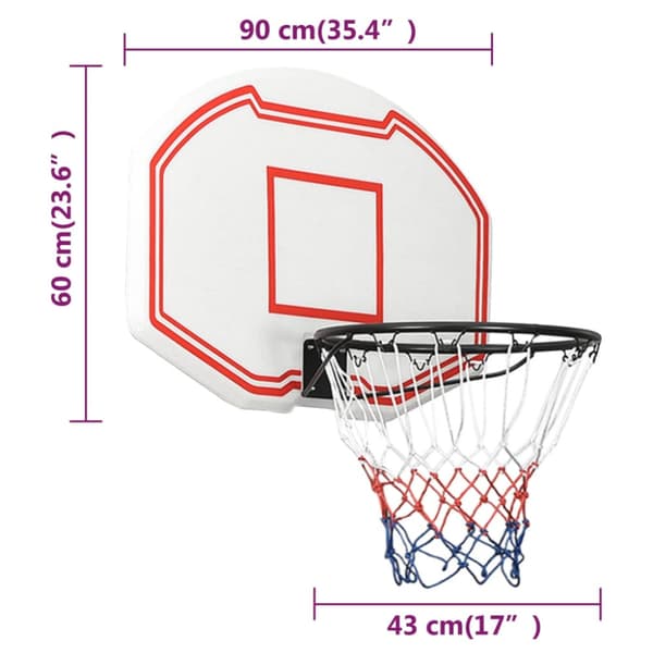 Basketplatta vit 90x60x2 cm polyeten