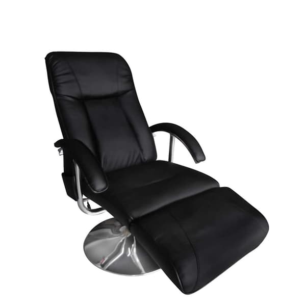 Massagefåtölj svart konstläder