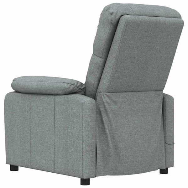 Massagefåtölj mörkgrå tyg