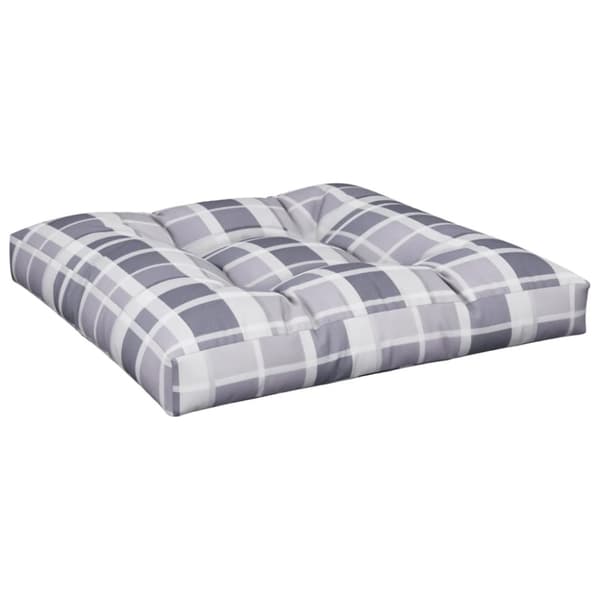 Palldyna grårutig 80x80x12 cm tyg