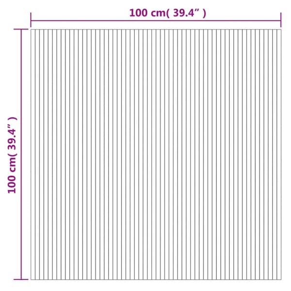 Matta rektangulär ljus naturlig 100x100 cm bambu