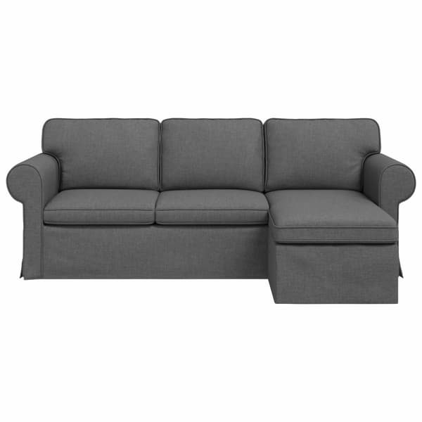 Soffa Mörkgrå 215 x 138 x 80 cm tyg
