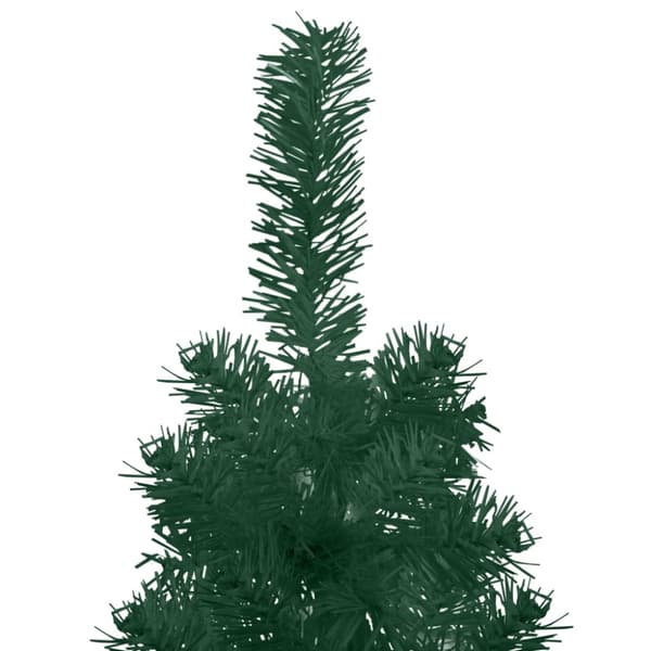 Smal halv plastgran med stativ grön 210 cm