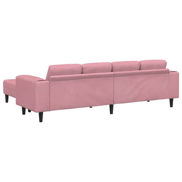 Vardagsrumsoffa 3 pcs Rosa 250 x 188 x 76 cm