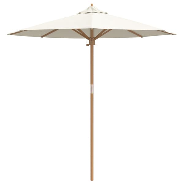 Trädgårdsparasol Krämvit Ø 270 x 260 cm Bambu