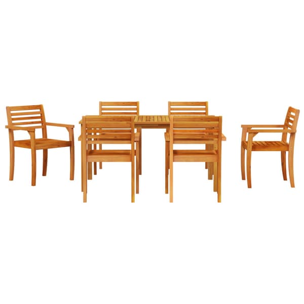 Trädgårdsmöbelset 7 pcs Brun Massivt Akaciaträ