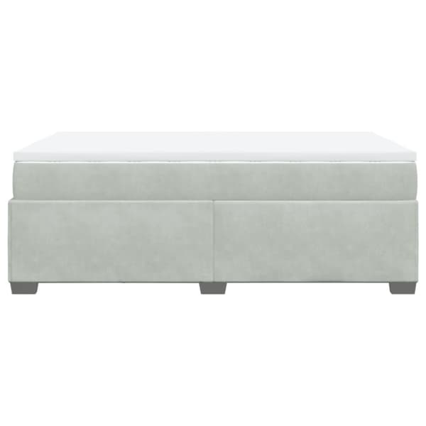 Ramsäng med madrass ljusgrå 120x190 cm sammet