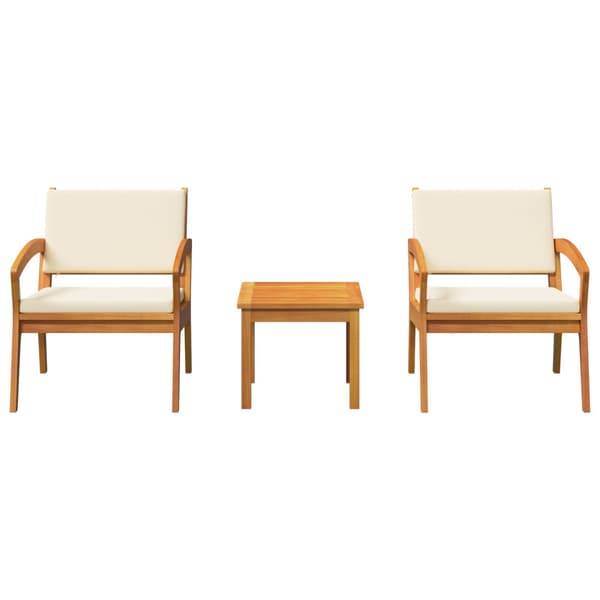 Bistroset med kudde 3 pcs Brun Polyester