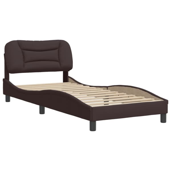 Bed Frame without Mattress "Hvar" Dark Brown 80x200 cm Fabric