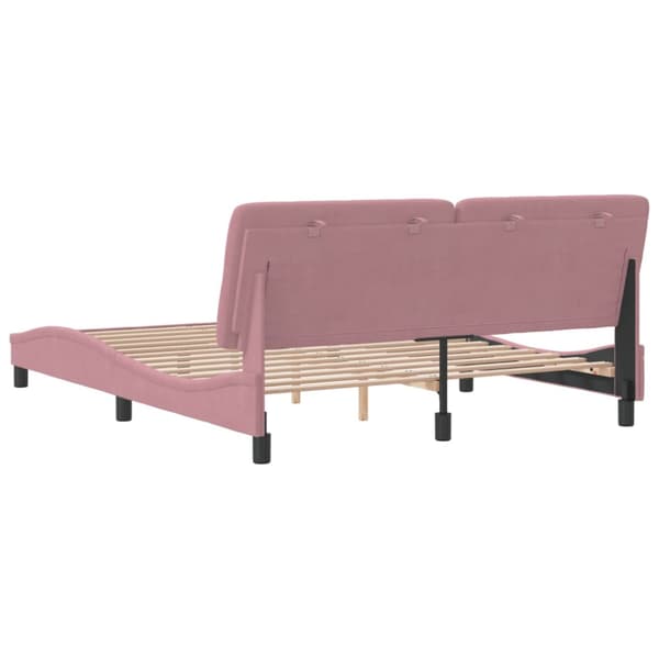 Bed Frame without Mattress Pink 160x200 cm Velvet