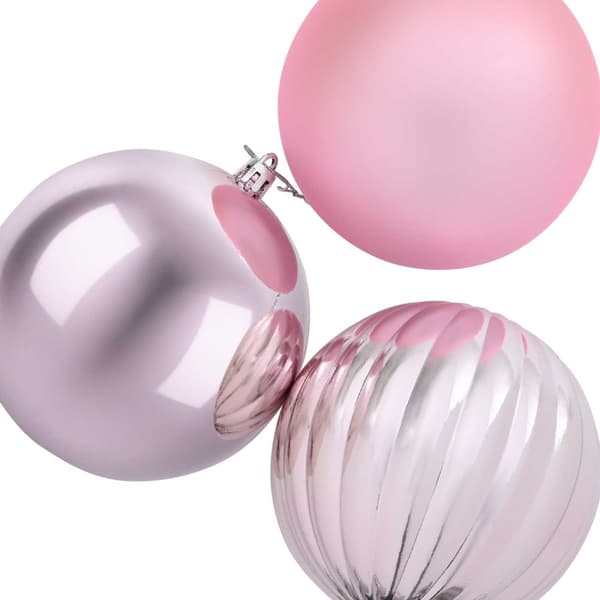 Julgransprydnad Set XL 9 st Rosa Ø 15 cm Plast