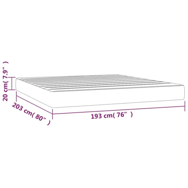 Pocketresårmadrass medium mörkgrå 193x203x20 cm sammet