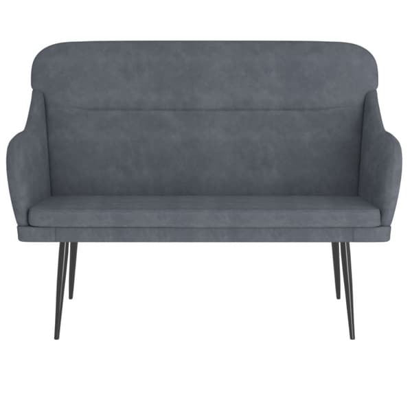Bänk mörkgrå 110x76x80 cm sammet