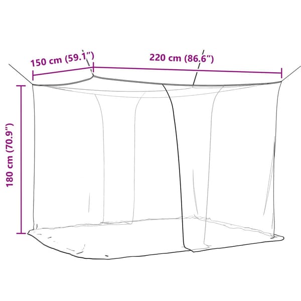 Myggnät för säng 156 nät 3 pcs Vit Polyester