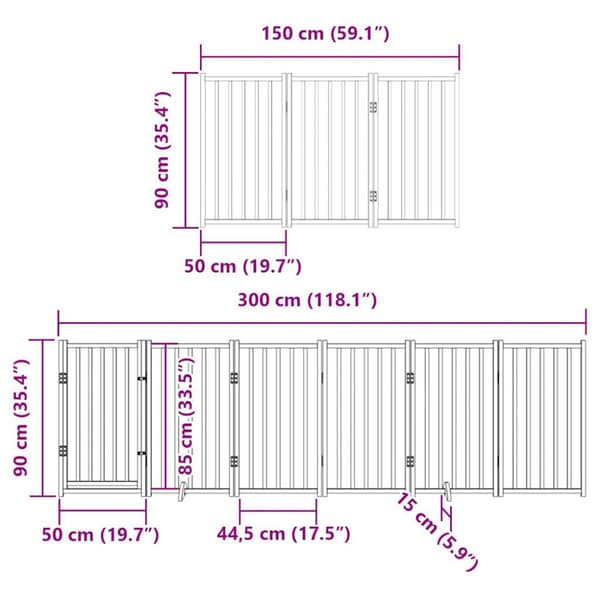 Hundgrind med dörr vikbar 12 paneler 600 cm poppel