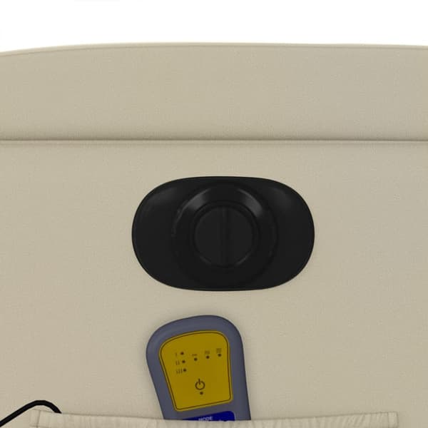 Elektrisk massagefåtölj gräddvit konstläder