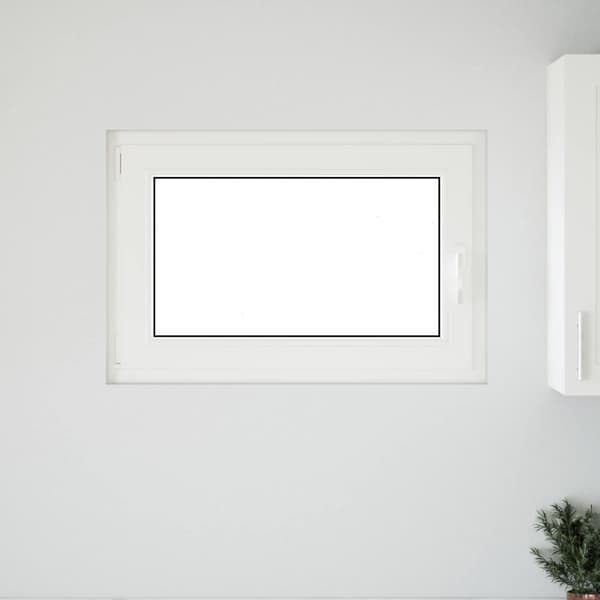 Källarfönster RISOR 90 x 70 cm PVC och glas Vit