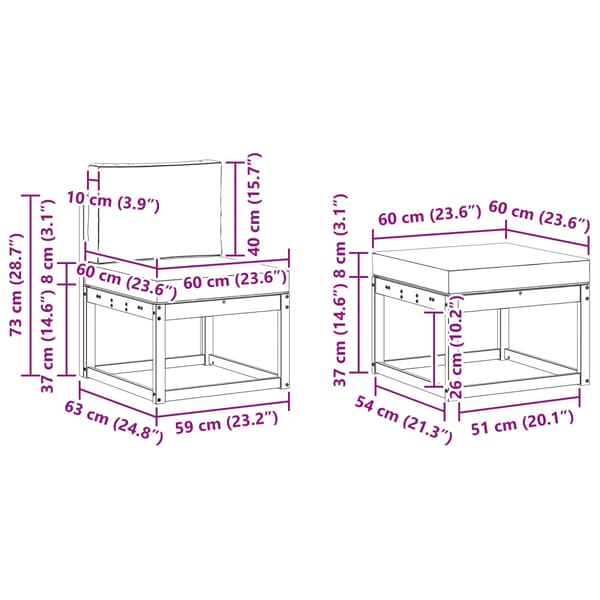 Utomhussoffset 5 pcs Naturlig och ljusgrå Polyester