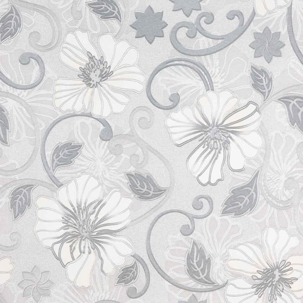 3D Solid Tapet Randig Blomma 10 x 0,53 m Non-woven tyg