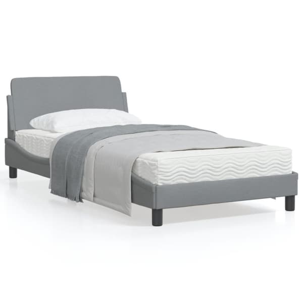 Bed Frame "Dover" Light Grey 100x200 cm Fabric