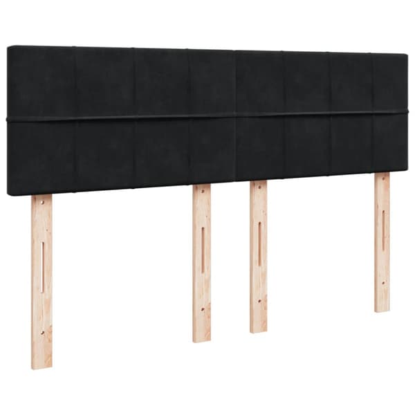 Ramsäng med madrass svart 140x200 cm sammet