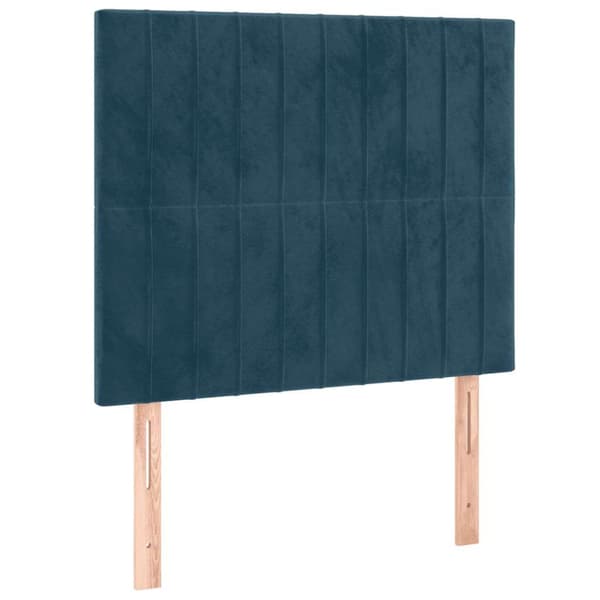 Ramsäng med madrass mörkblå 120x200 cm sammet