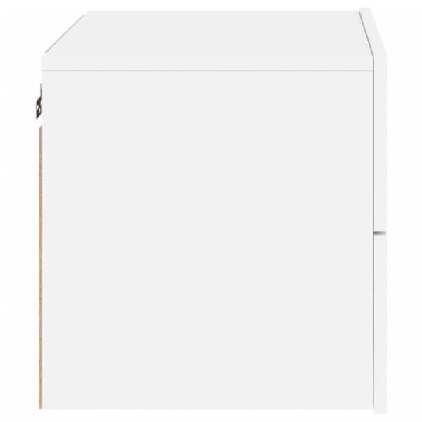 Väggmonterade sängbord med LED-lampor 2 st vit