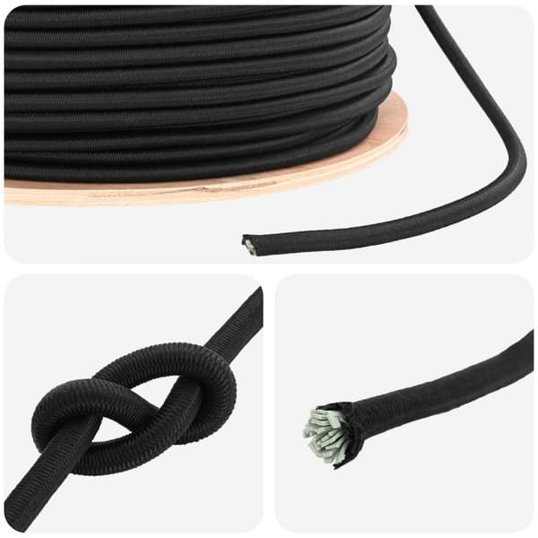 Bungee-rep 10 mm Svart PP och gummi