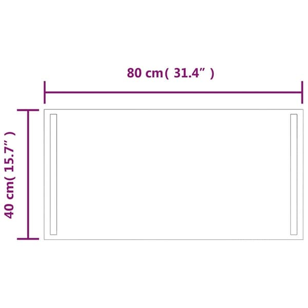 Badrumsspegel LED 80x40 cm