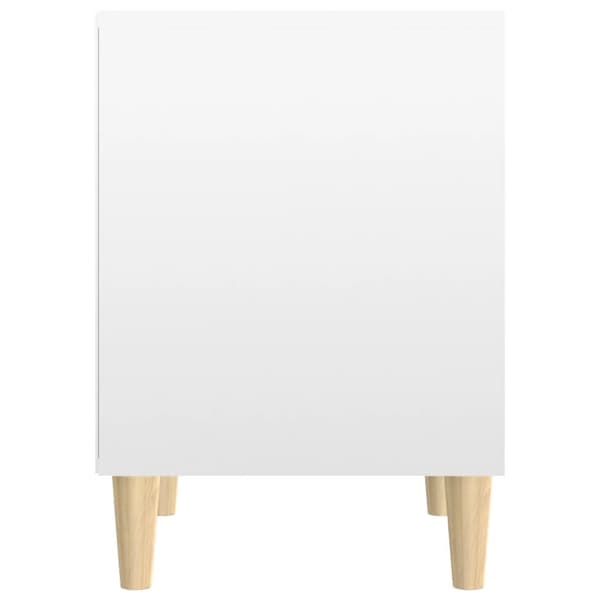 Sängbord 2 st vit högglans 40x35x50 cm