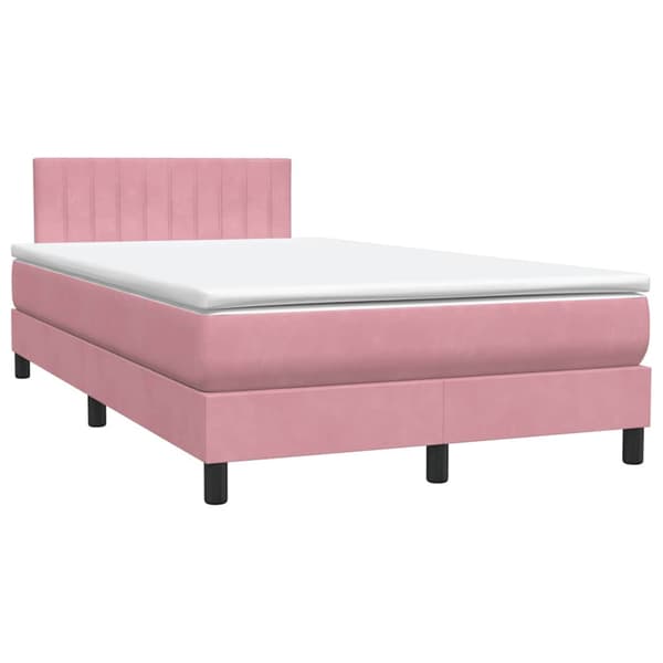 Ramsäng med madrass rosa 120x220 cm sammet
