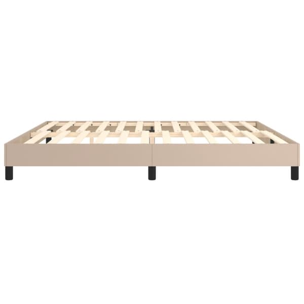 Boxspring-sängram cappuccino 200x200 cm konstläder