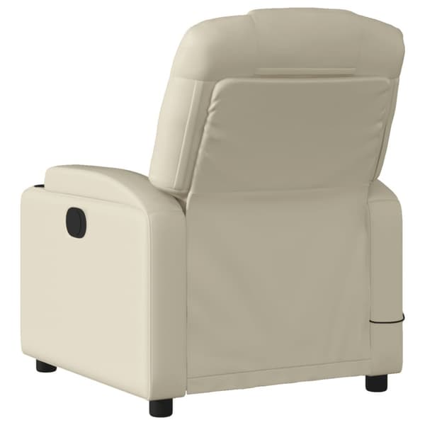 Massagefåtölj gräddvit konstläder