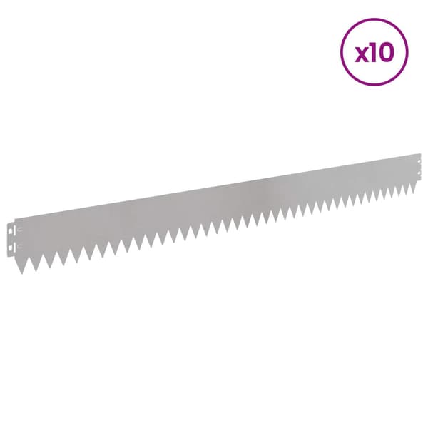 Kant för gräsmatta 10 pcs 103 x 10 cm Stål Silver