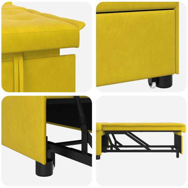 Soffsäng Gul 194 x 67 x 82 cm Sammet