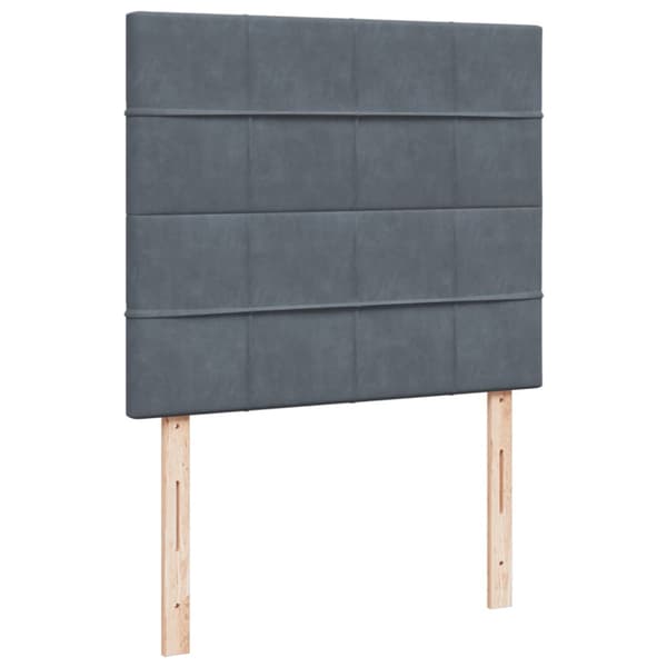 Ramsäng med madrass mörkgrå 120x190 cm sammet