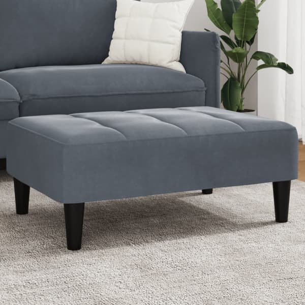 Fotpall mörkgrå 77x55x31 cm sammet
