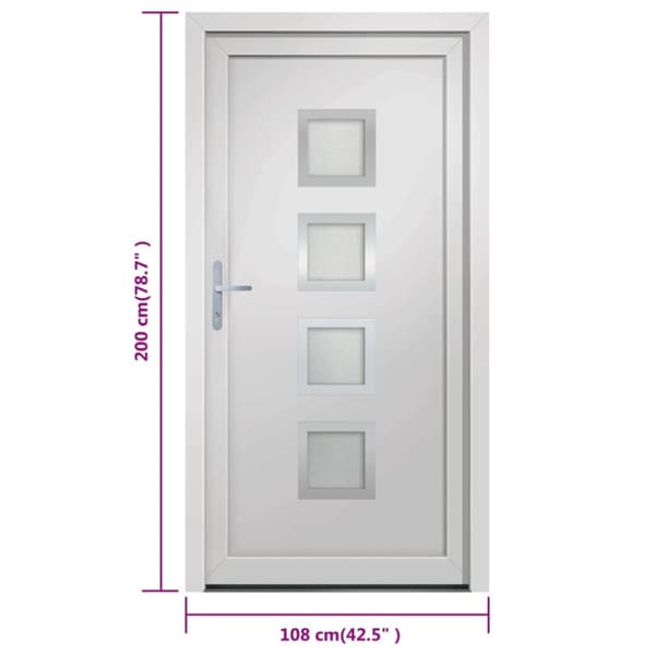 Ytterdörr vit 108x200 cm PVC