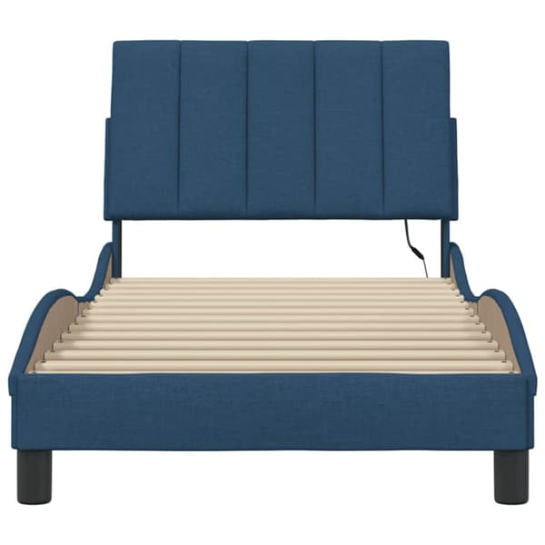 Bed Frame without Mattress "Hanko" Blue 90x200cm Fabric