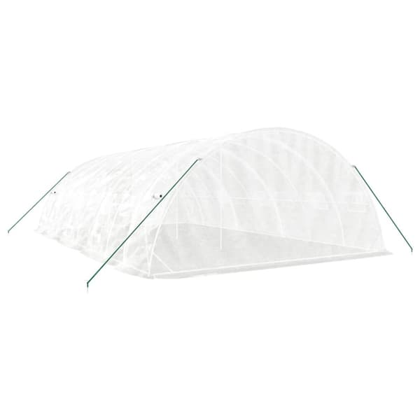 Växthus med stålram vit 40 m² 8x5x2,3 m