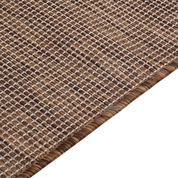 Utomhusmatta plattvävd 80x150 cm brun