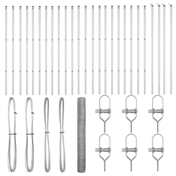Stängselstolpe Silver 50 x 1,4 m (36 mm nät) Stål