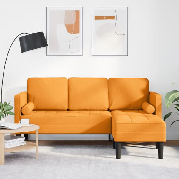 Soffset med kudde Mörkgul Polyester