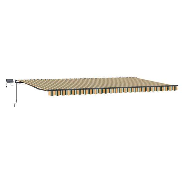 Utfällbar markis Grön och gul 600 ×350 cm tyg
