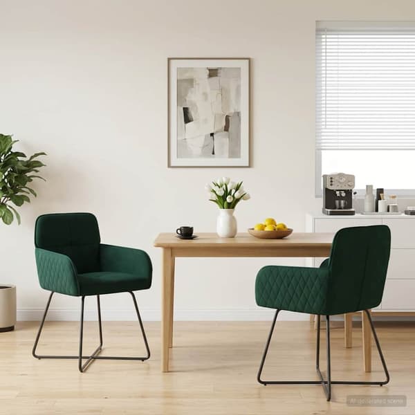 Matstolar 2 pcs Sammet Mörkgrön 59 x 56,5 x 86 cm