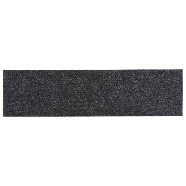 Trappmattor självhäftande 15 st 76x20 cm mörkgrå rektangulära